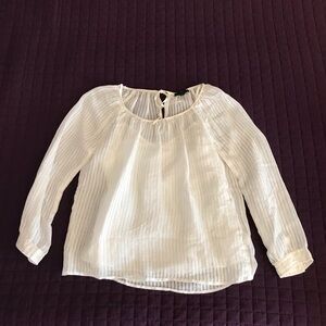 J Crew Blouse in Shadow Stripe, Ivory, Size Small